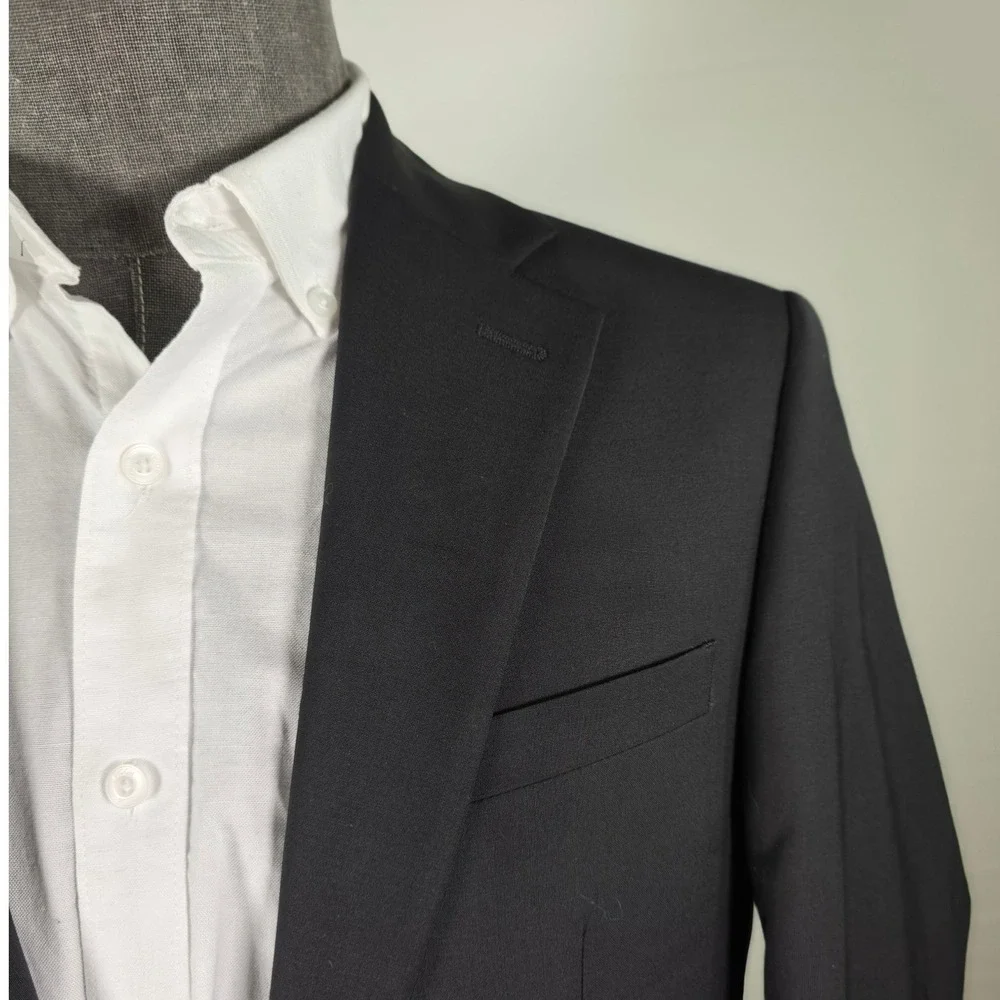 Calvin Klein Sport Coat Maxwell Men 38R Black Wool Blend Quiet Luxury Office NWT